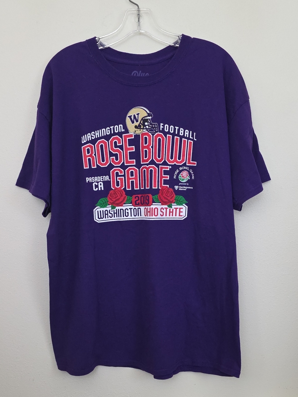 Rose Bowl Game T-Shirt Washington & Ohio State 2019 Purple Short Sleeve XL